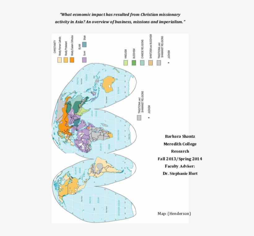 Pdf - " - Religions Of The World Map, transparent png #9595491