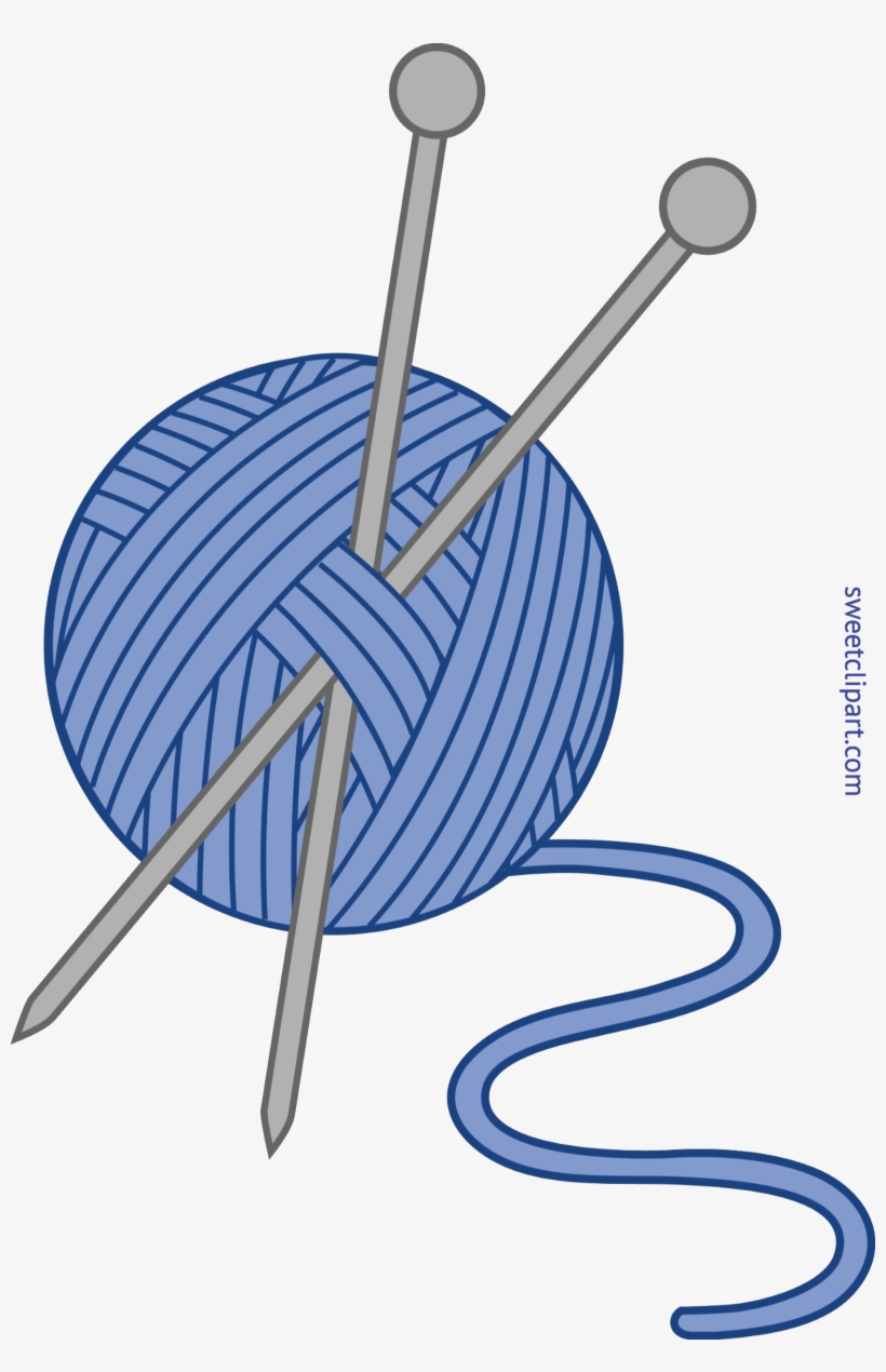 Knitting Yarn Needles Blue Clip Art - Knitting Needles Clip Art, transparent png #9596517