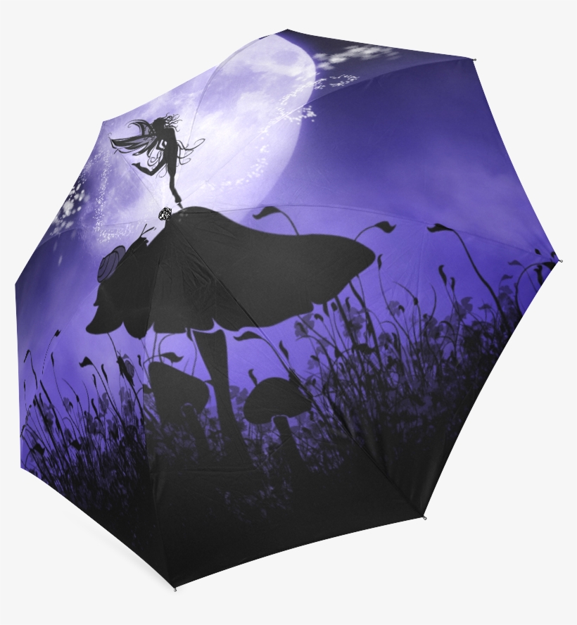 A Beautiful Fairy Dancing On A Mushroom Silhouette - Umbrella, transparent png #9596711