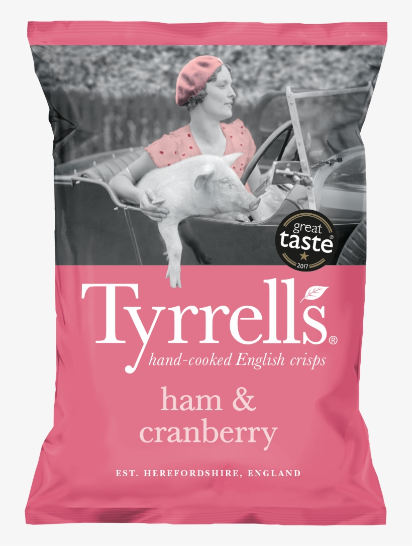 Ham & Cranberry - Tyrrells Salt And Vinegar Crisps, transparent png #9597229