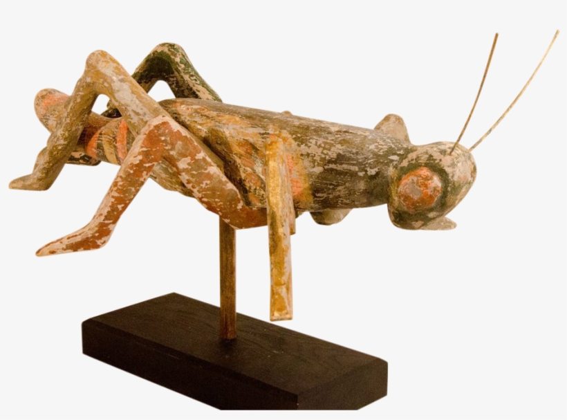 Folk Art Grasshopper Found At Www - Statue, transparent png #9597314