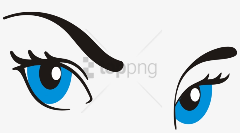 Free Png Download Cartoon Eye With Eyebrow Png Images - Blue Eyes Cartoon Girl, transparent png #9597426