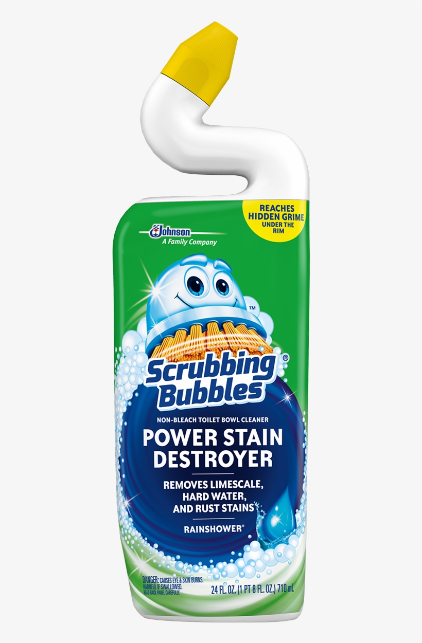Power Stain Destroyer Toilet Bowl Cleaner - Scrubbing Bubbles, transparent png #9599650