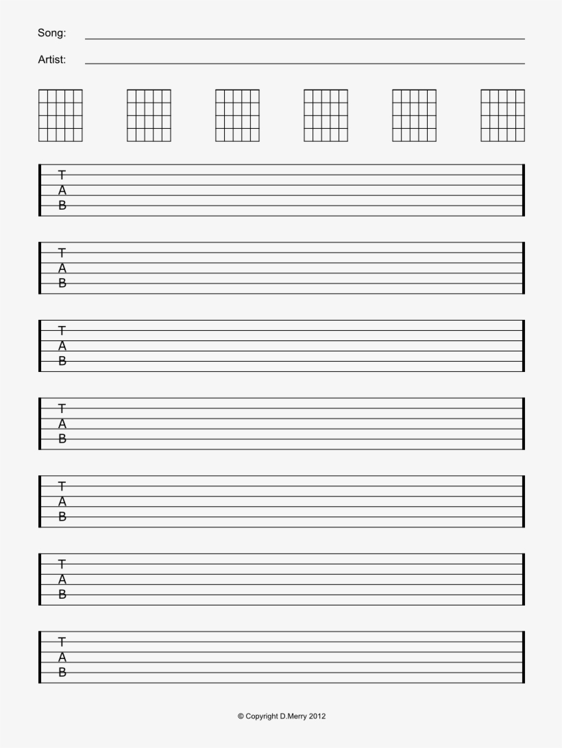 Free Printable Guitar Tablature Paper