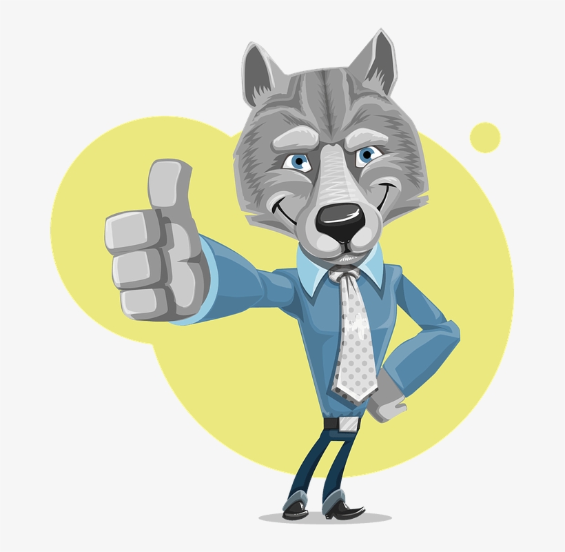 Mr Wolf - Wolf Cartoon Thumbs Up, transparent png #960394