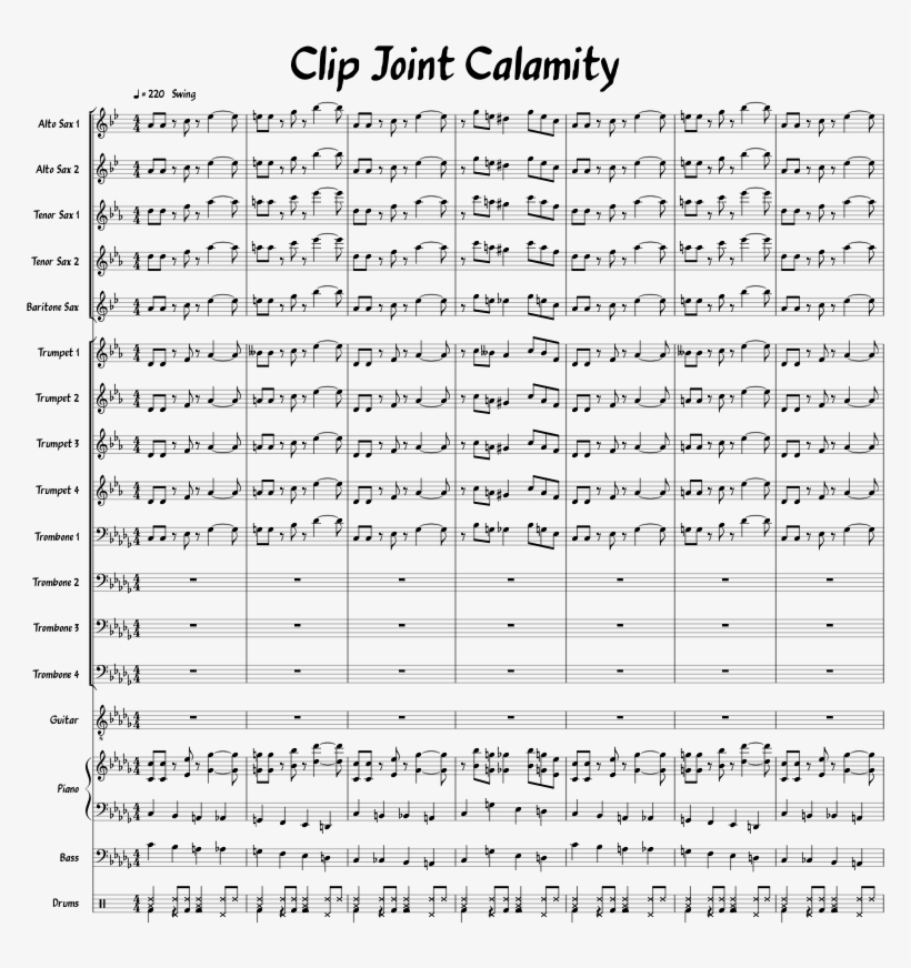 Clip Joint Calamity From Cuphead Sheet Music For Piano - Clip Joint Calamity Sheet Music, transparent png #960584