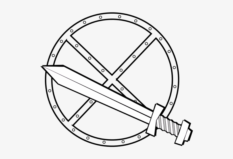 This Graphics Is Round Jian Hedun About Overview, Shields, - Cartoon Sword And Shield, transparent png #961049