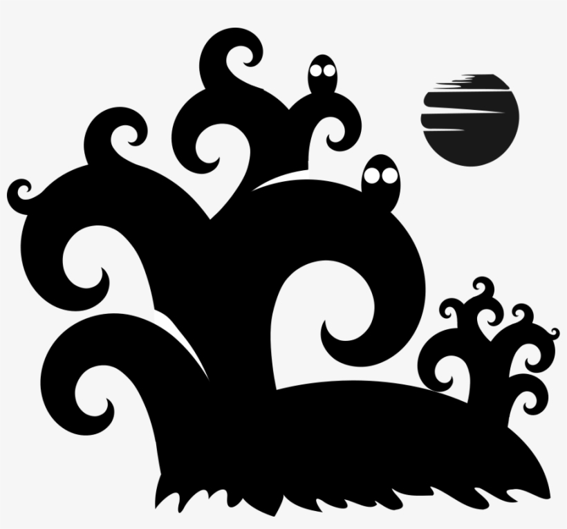 Spooky Forest Silhouette Clipart, transparent png #961263