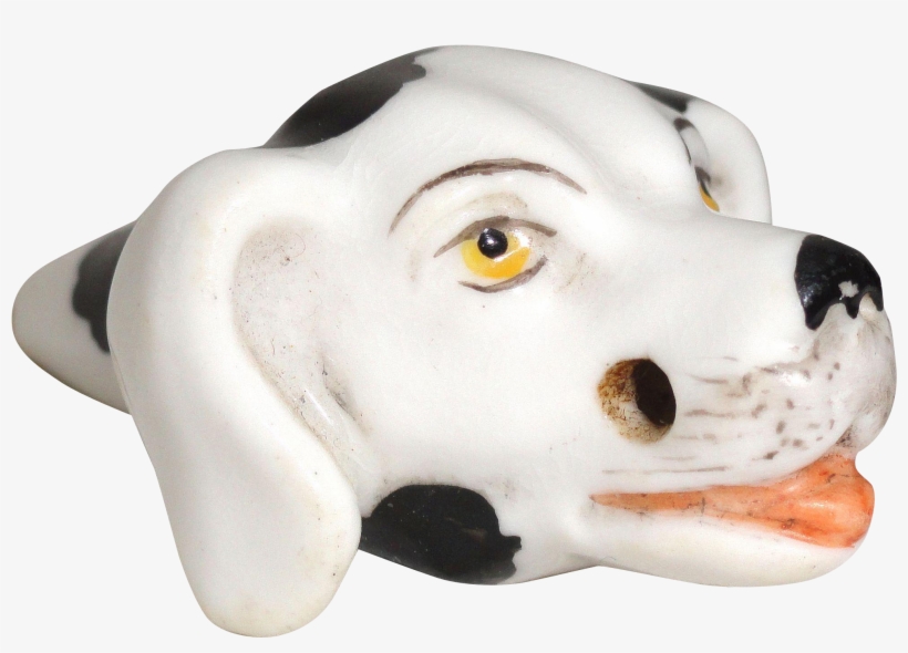 Rare Figural Dog Head Whistle Staffordshire Porcelain - Companion Dog, transparent png #961629