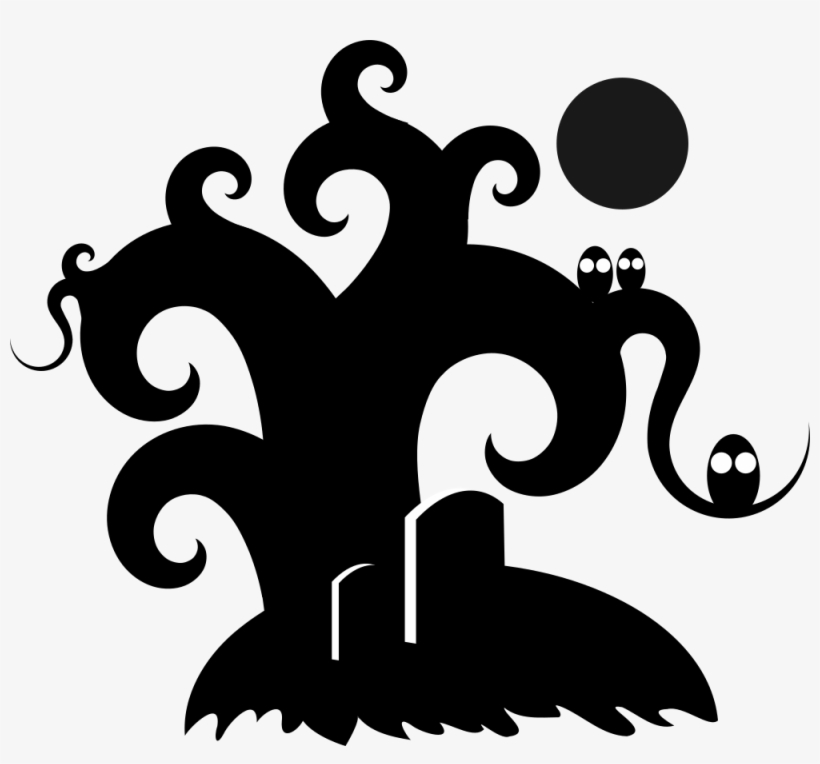 Halloween - Spooky Graves - Halloween Clipart Black And White, transparent png #961928