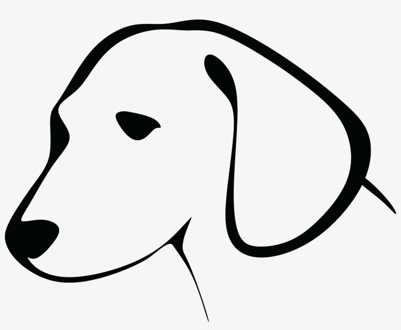 Clipart - Black And White Dog Face Clipart, transparent png #962196