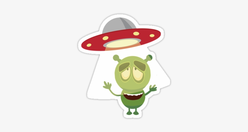 Cartoon Alien Character With Space Ship By Fantasytripp - Drawing, transparent png #963240