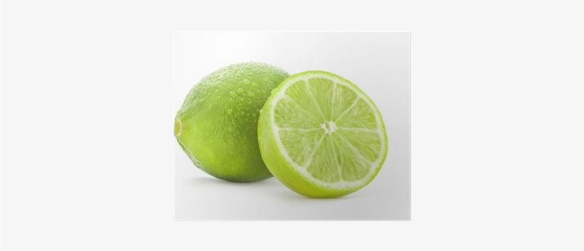 Fresh Lime And Slice, Isolated On White Background - Chef's Star Set Of 4 Handmade Hammered Copper Moscow, transparent png #964599