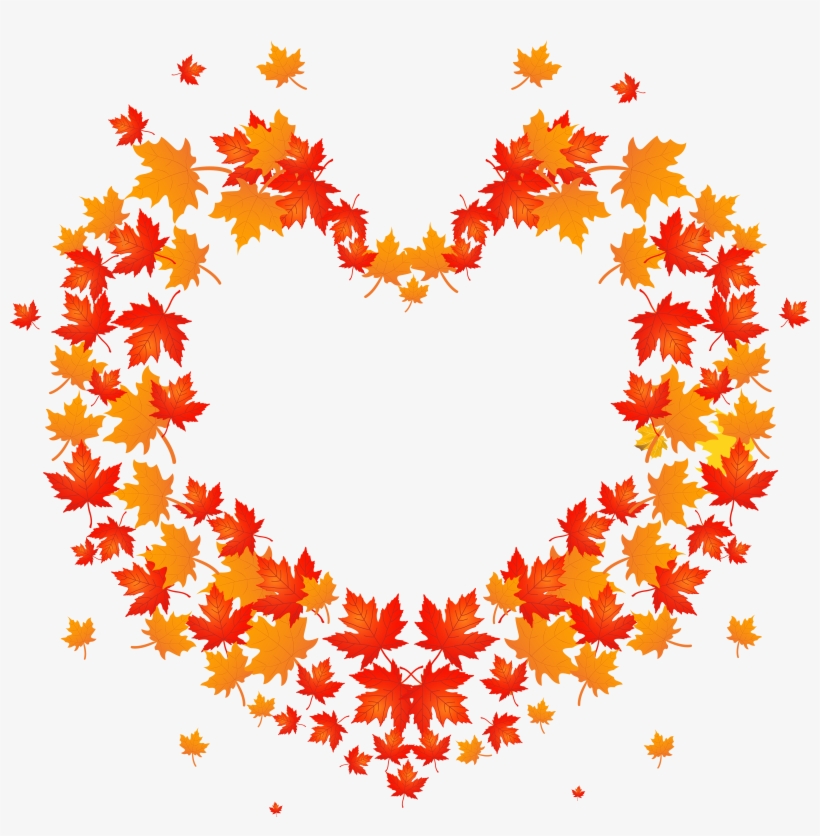 Autumn Leaves Heart Transparent Png Clip Art Image, transparent png #964693