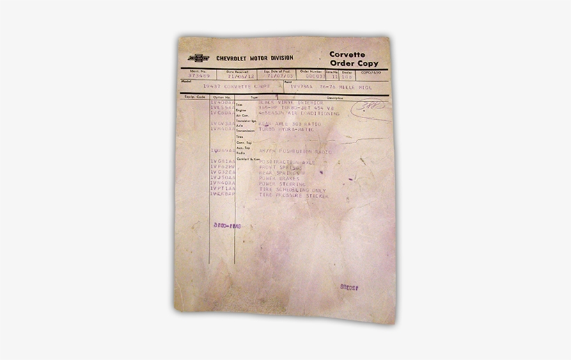 Corvette Order - Chevrolet Corvette, transparent png #965057