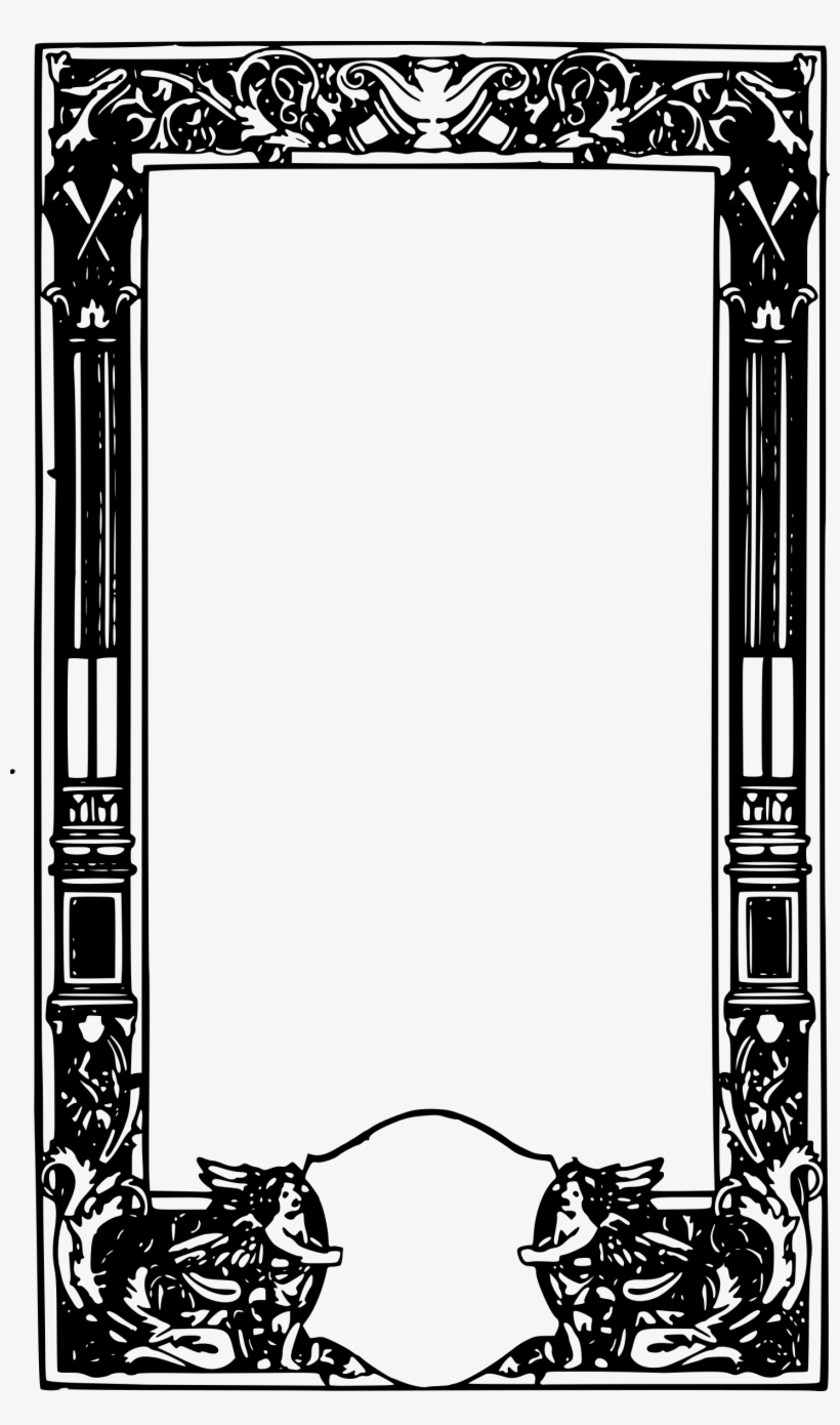 Jpg Black And White Library Angel Big Image Png - Ornate Border Clipart, transparent png #965138