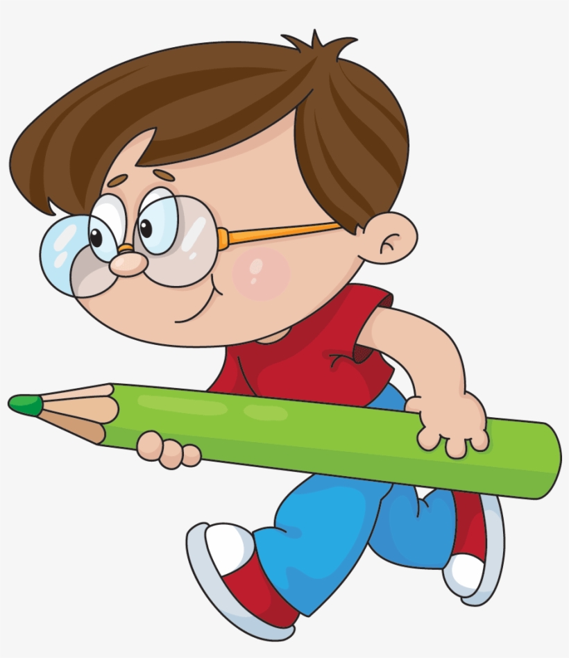 Kid Closing Up Computer Vector Png Ile - Menino Com Lapis Desenho, transparent png #965274