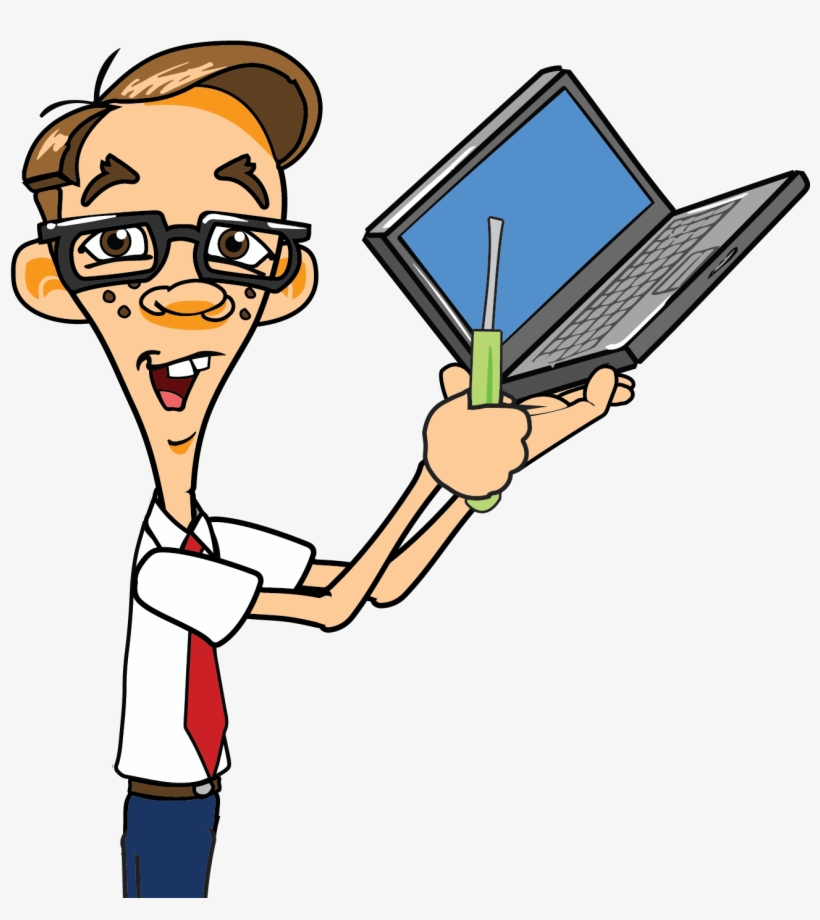 Pc Clipart Animated Computer - Computer Technician Cartoon Png, transparent png #965322