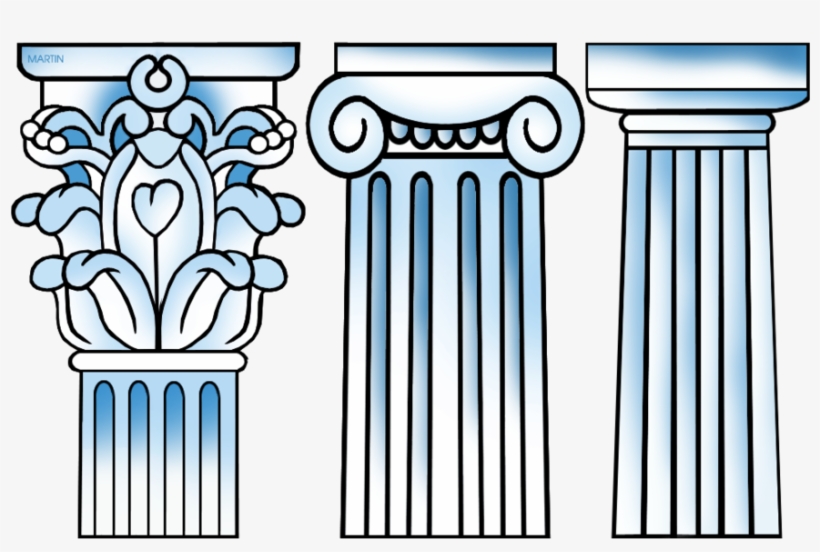 Greek Columns Drawing Clipart Ancient Greece Classical - Clipart Columns, transparent png #966236