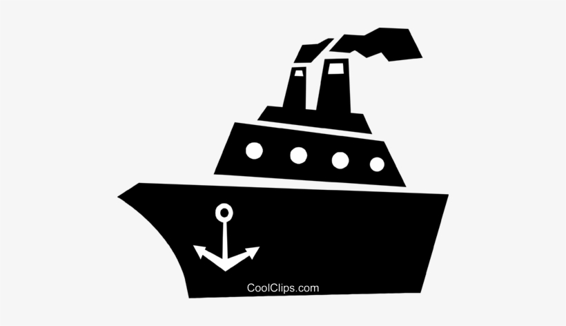 Cruise Ship Royalty Free Vector Clip Art Illustration - Cruise Ship Clipart Black And White, transparent png #966621