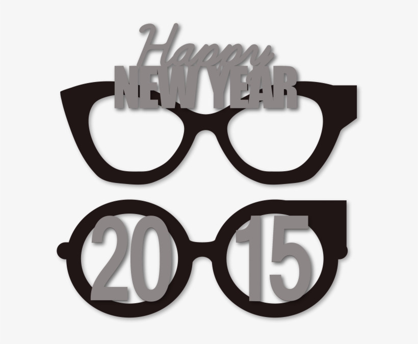 New Year's 2015 Party Eye Glasses - New Years Glasses Clipart, transparent png #966626