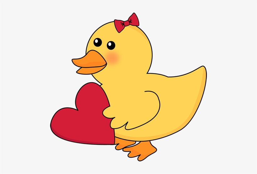 Cute Duck Clip Art - Duck With A Heart, transparent png #967448