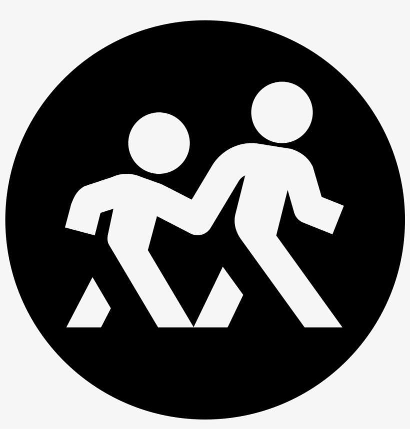 A Logo Of Two Humanoid Figures, One Large, One Small, - Black Circle, transparent png #967737