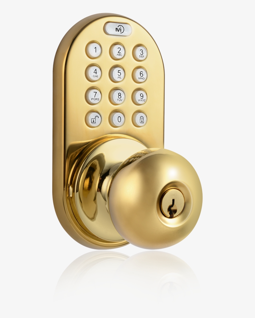 Keyless Entry Knob Door Lock With Rf Remote Control - Brass Keypad Door Knobs, transparent png #967996