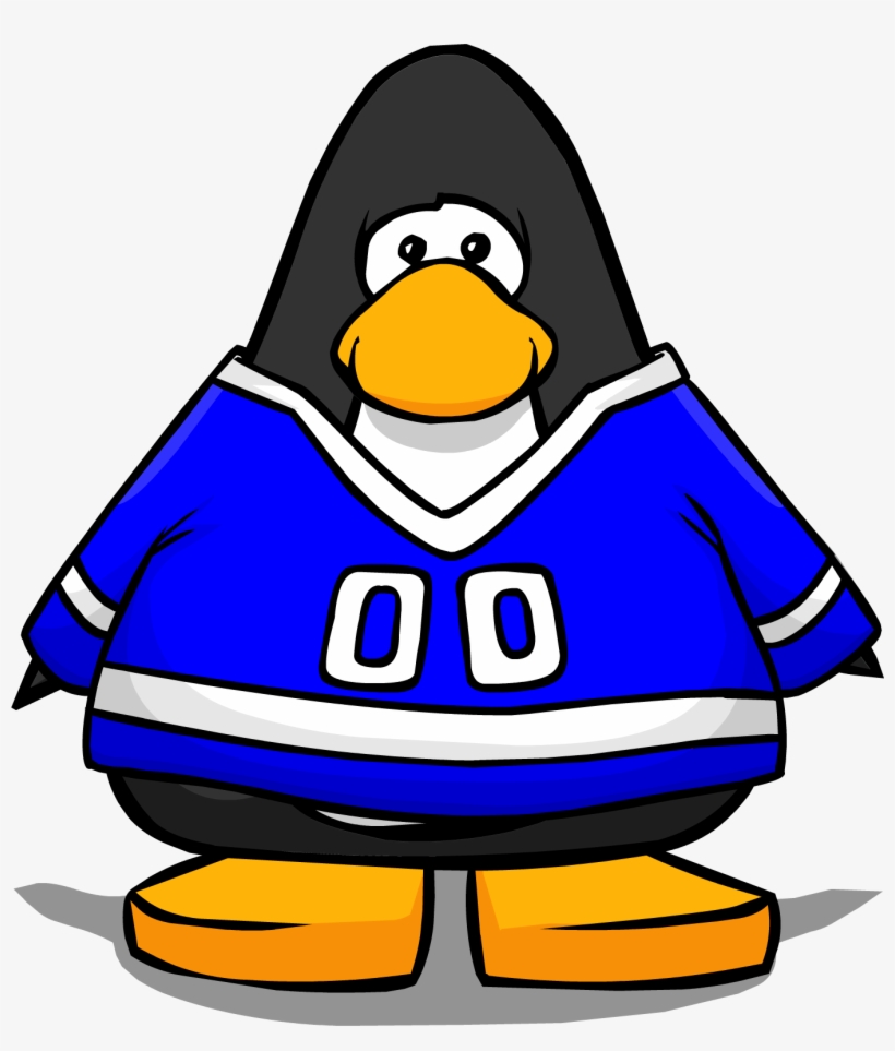 Blue Hockey Jersey From A Player Card - Club Penguin Coffee Apron, transparent png #968123