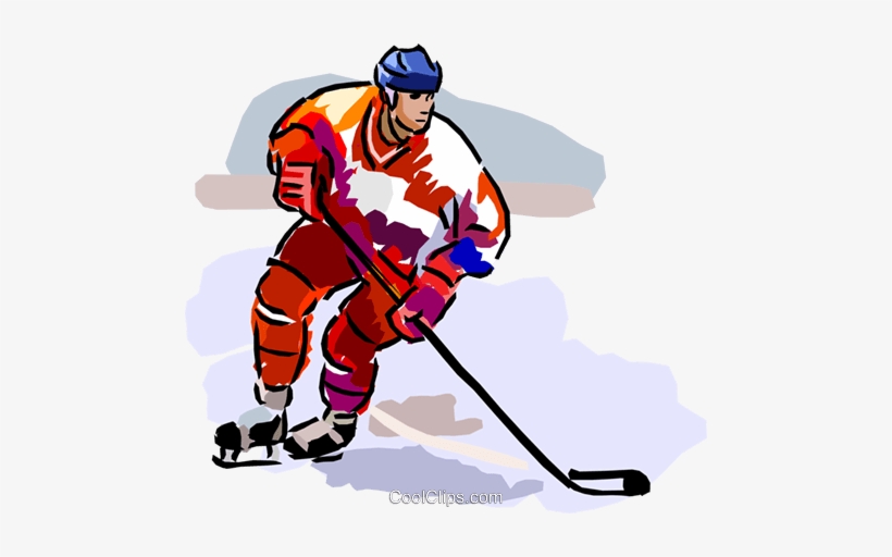 Hockey Player Royalty Free Vector Clip Art Illustration - Clipart For Canadian Hockey, transparent png #968191
