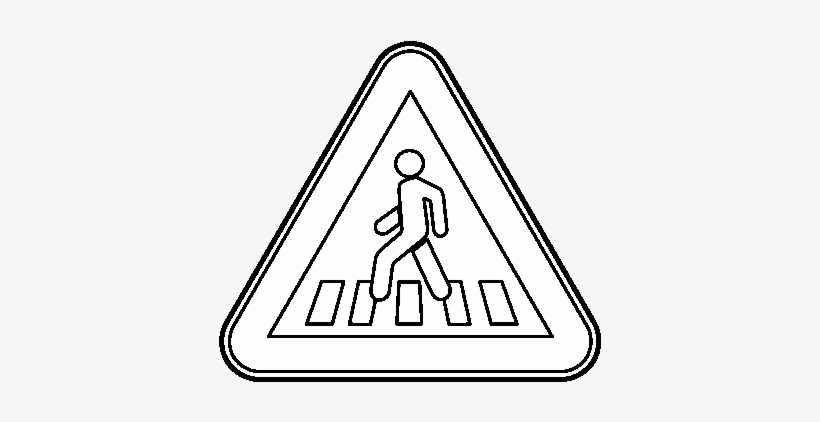 Crosswalk Coloring Page - Dibujo Señales De Transito, transparent png #968284