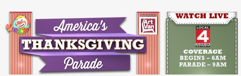 Parade Page Banner 2015 The Thanksgiving - Art Van Furniture, transparent png #968962