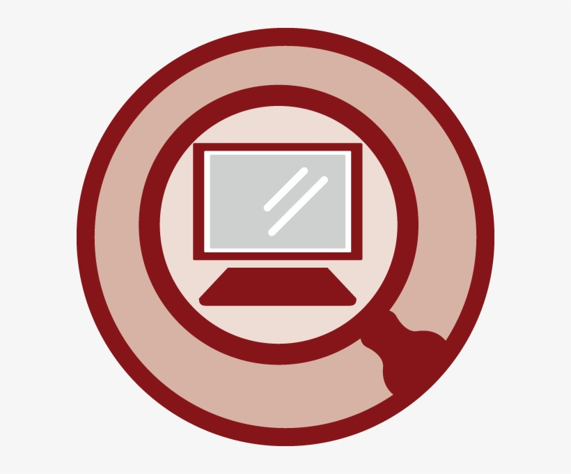 Magnifying Class Over A Computer Inside Circle - Computer, transparent png #969706