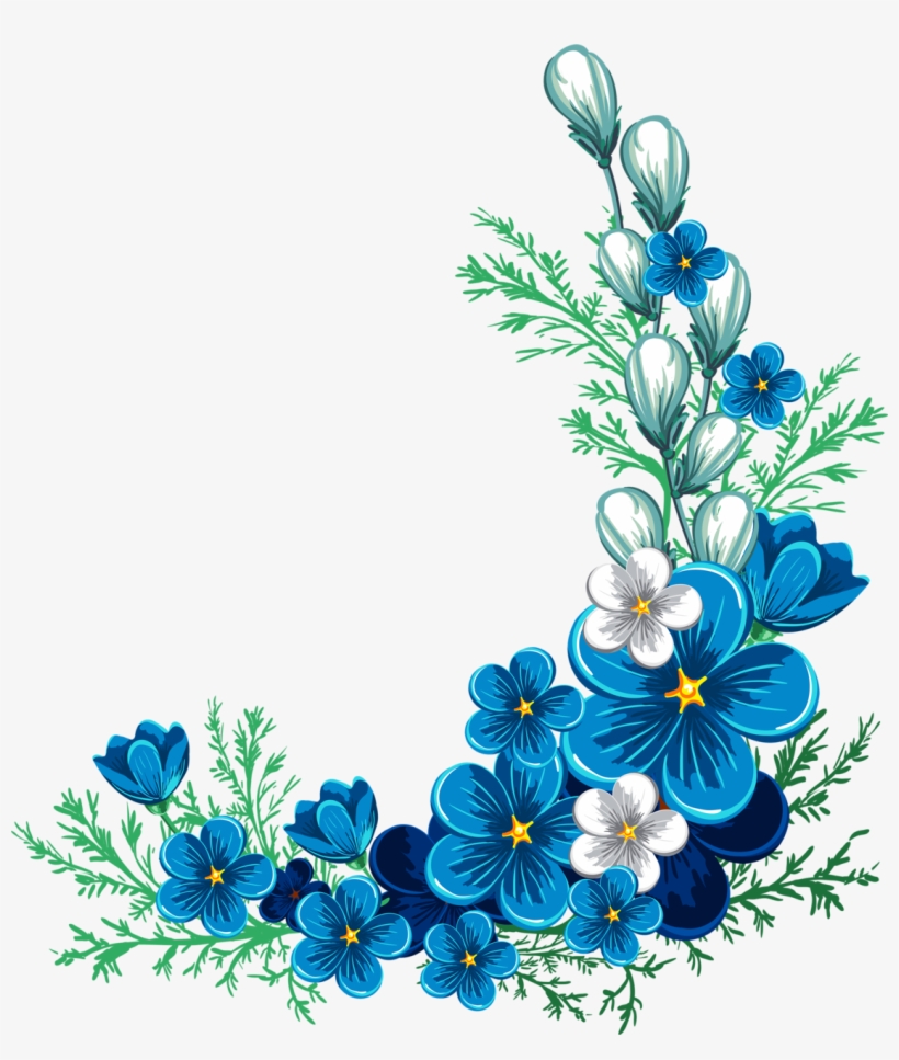 Forget Me Not Clipart Corner Border Blue Flower Border Png Free Transparent Png Download Pngkey