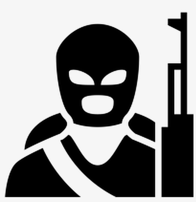 Silhouette Sticker - Terrorist Icon, transparent png #9600565
