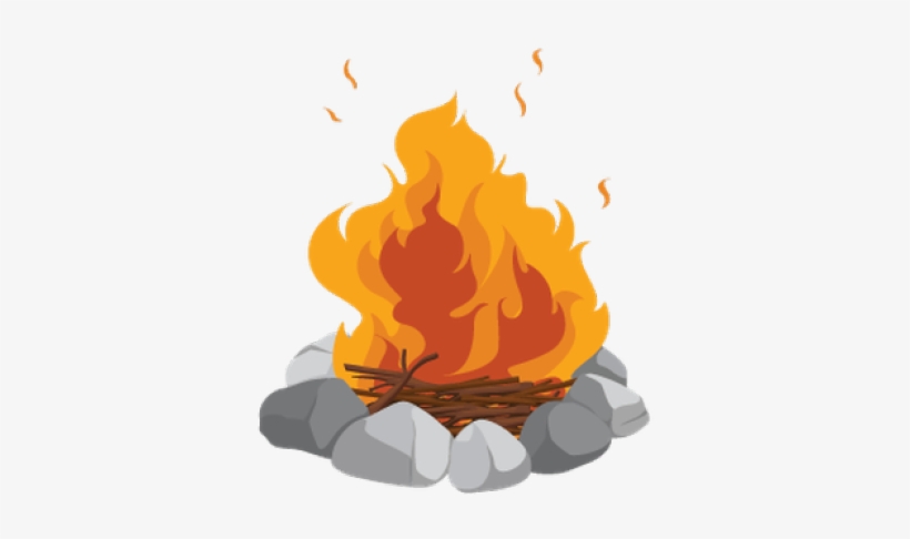 Camp Fire Clipart Cartoon - Campfire Png, transparent png #9601180