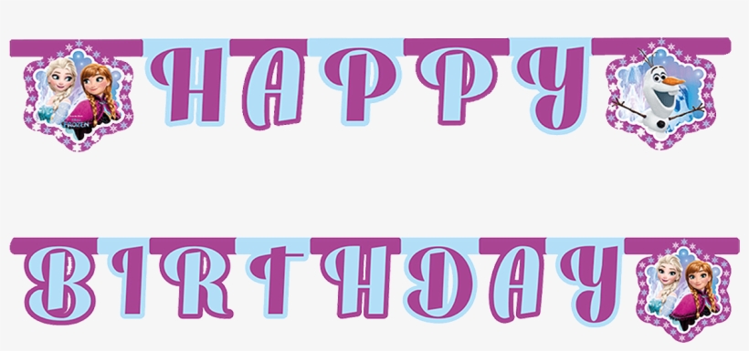 Frozen Happy Birthday Banner - Frozen Happy Birthday Text, transparent png #9601821