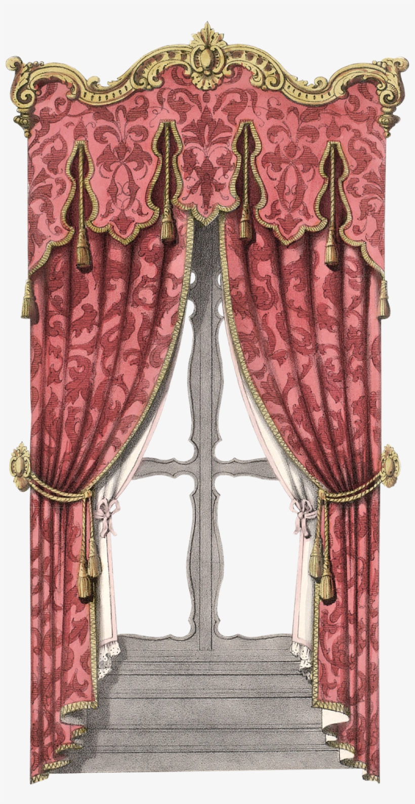 Curtains Clipart Gingerbread House Window - Curtain, transparent png #9602791