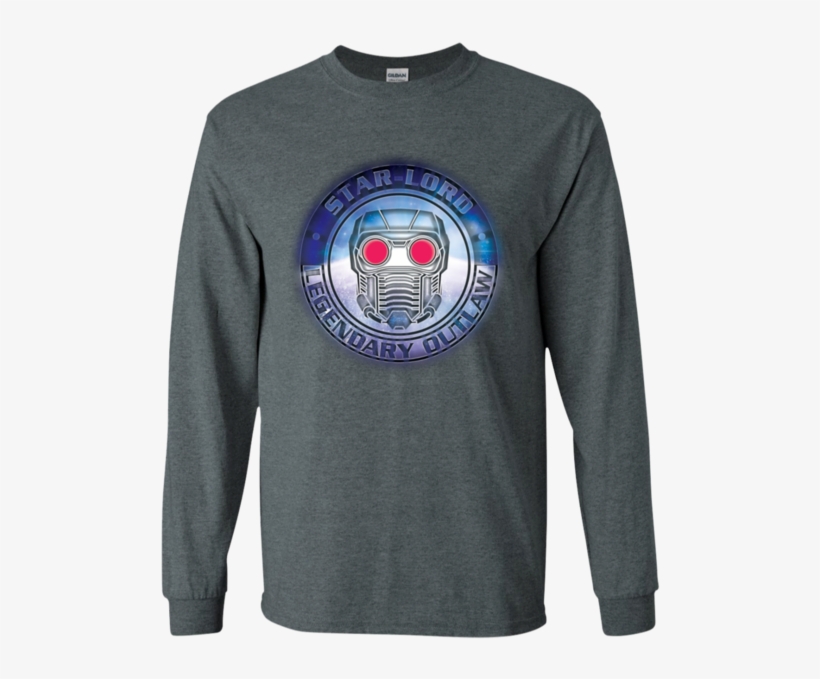 Marvel Star Lord Guardians Of Galaxy Outlaw Graphic - Long-sleeved T-shirt, transparent png #9602833