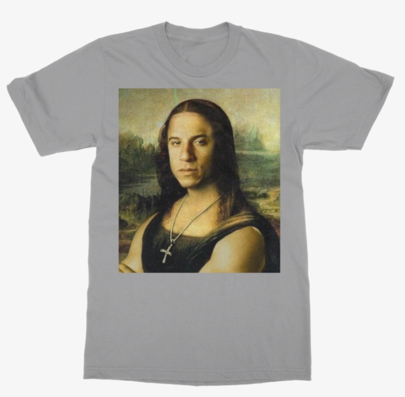 Vin Diesel As The Mona Lisa ﻿classic Adult T-shirt - Vin Diesel Mona Lisa, transparent png #9603163