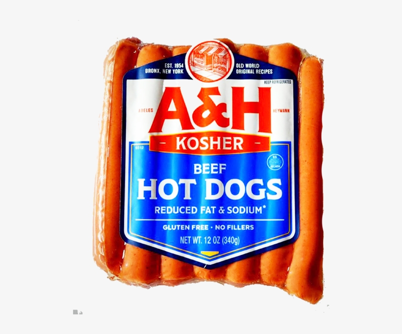 A&h Uncured Reduced Fat Hot Dogs - Convenience Food, transparent png #9603641
