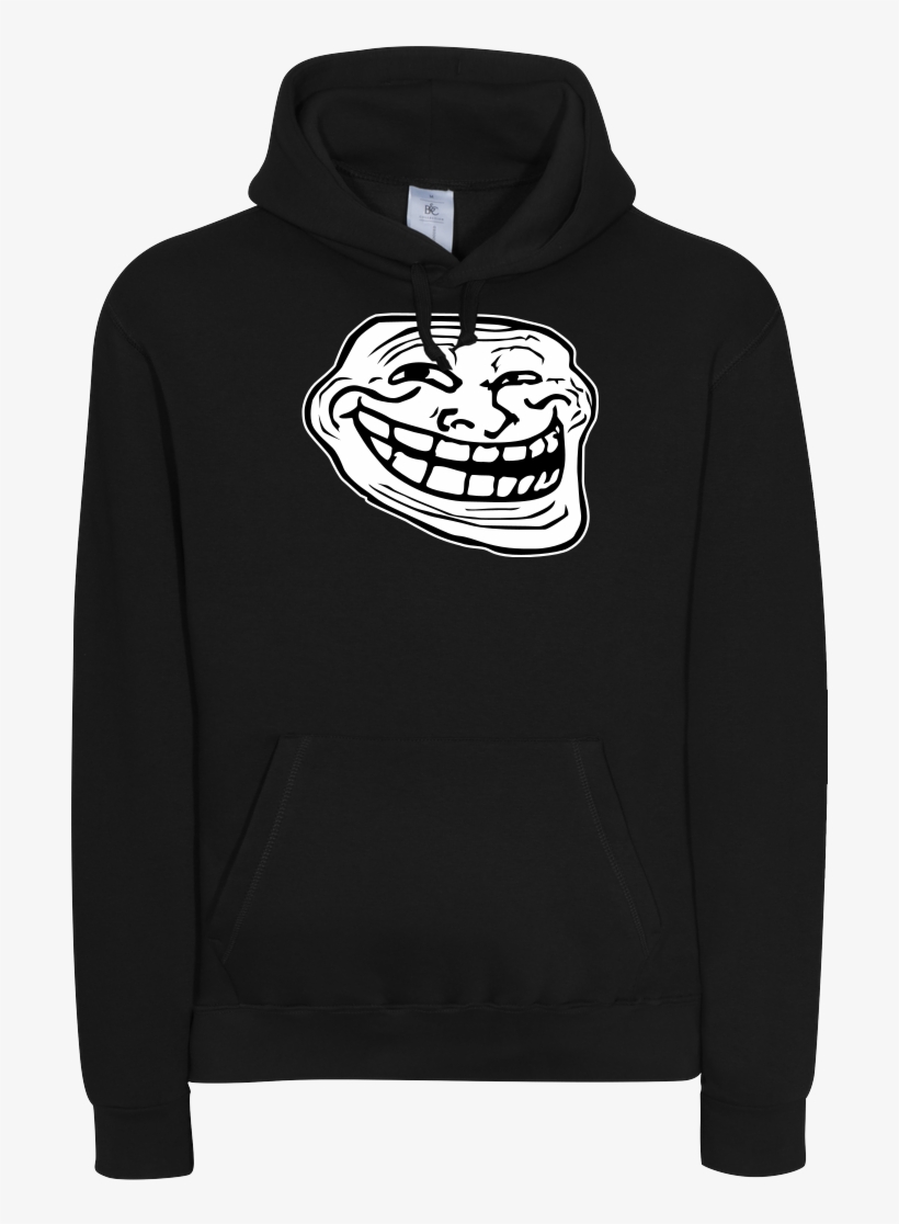 Trollface Sweatshirt B&c Hooded, transparent png #9604889
