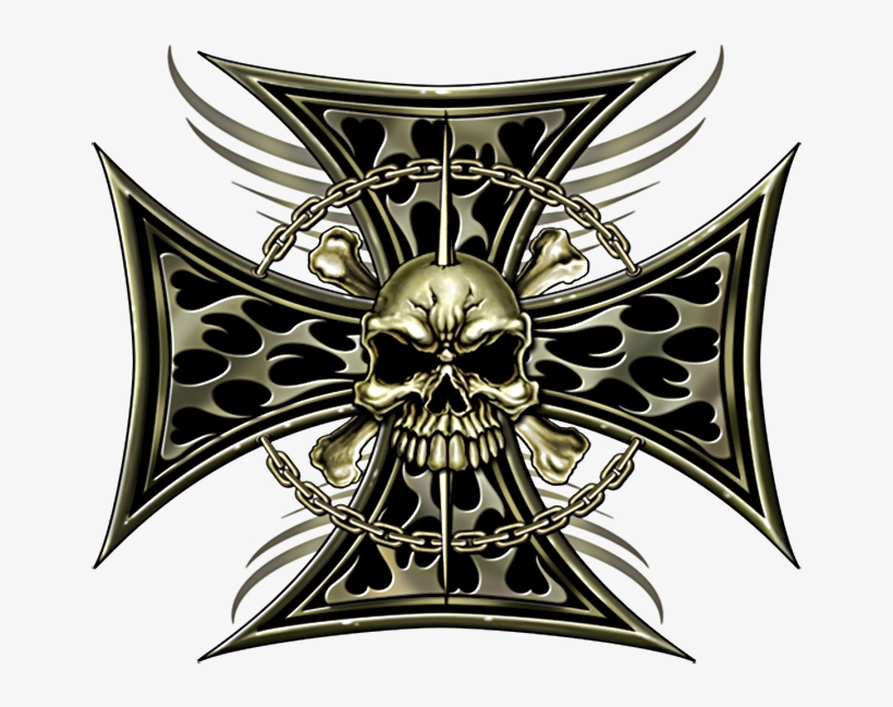 Iron Cross Skull - Iron Cross Skull Png, transparent png #9605586