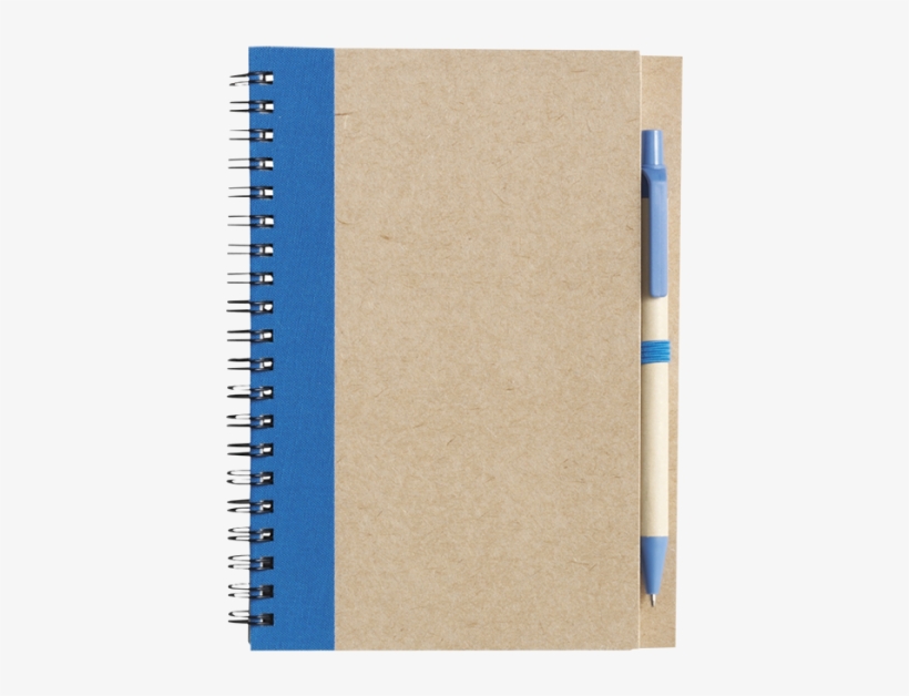 Recycled Spiral Notebook And Pen - Libreta Ecologica Con Pluma, transparent png #9605863