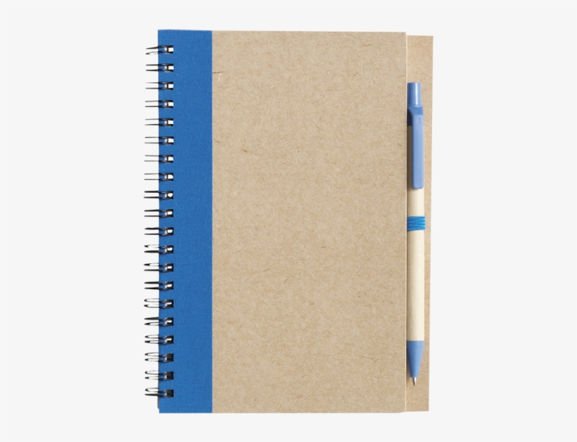 Recycled Spiral Notebook And Pen - Libreta Ecologica Con Pluma, transparent png #9605863