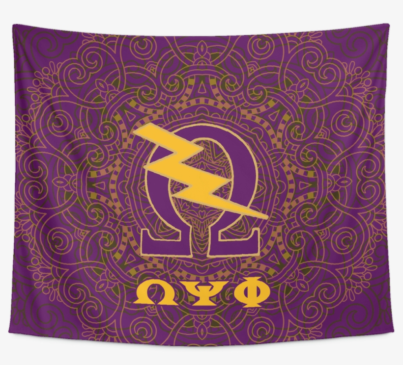 Omega Psi Phi Tapestry - Crescent, transparent png #9606500