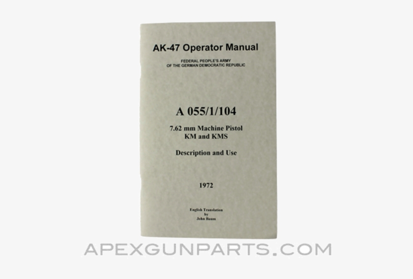 Ak-47 Operator's Manual, East German Issue, Translated - Microsoft Corporation, transparent png #9607091