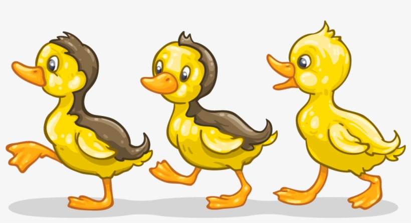 Ducklings In The Pond - Cartoon Ducks Png, transparent png #9607095