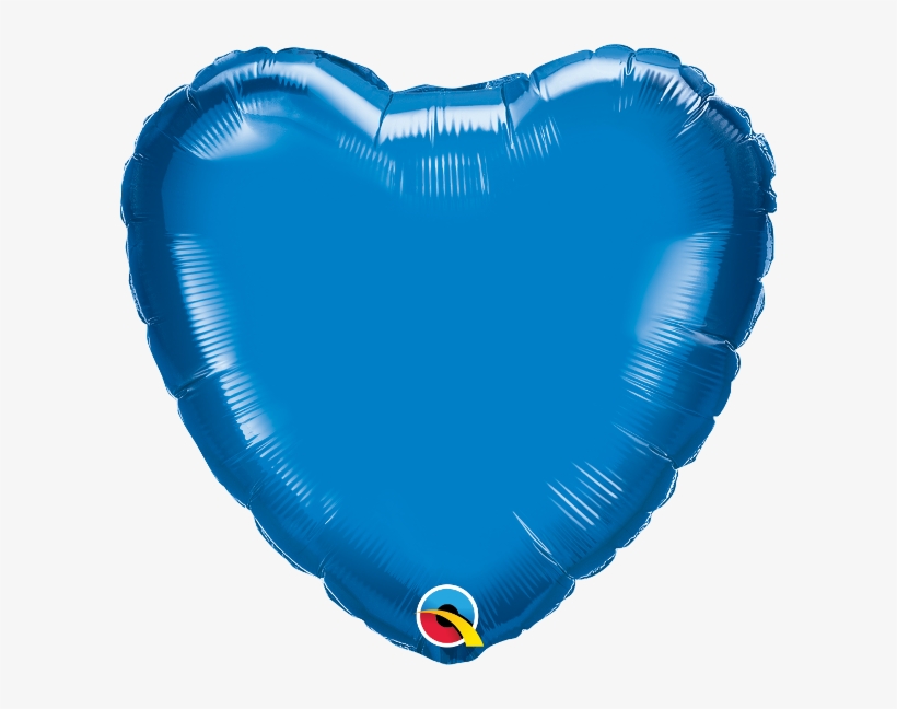Sapphire Blue Heart Shaped 18'' Foil Decorator Balloon - Qualatex, transparent png #9608432