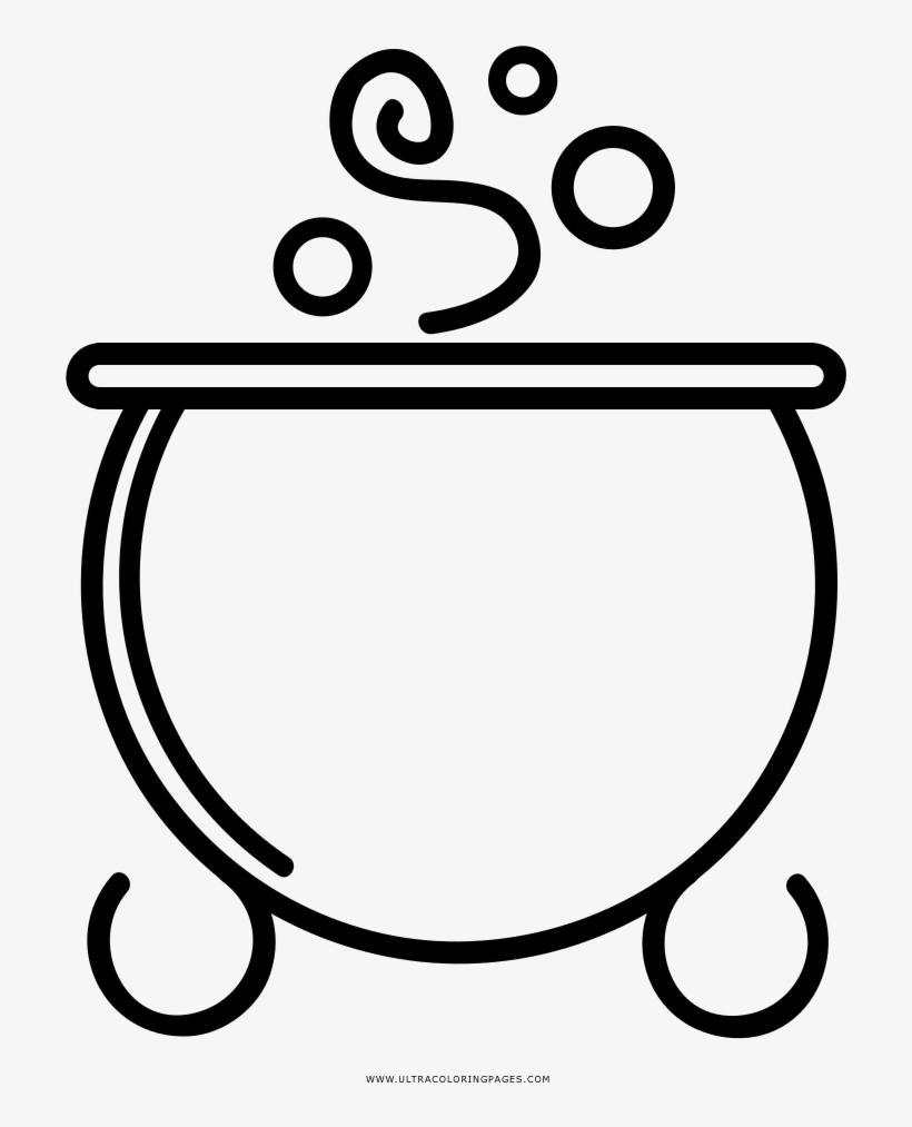 Cauldron Coloring Page - Circle, transparent png #9608674